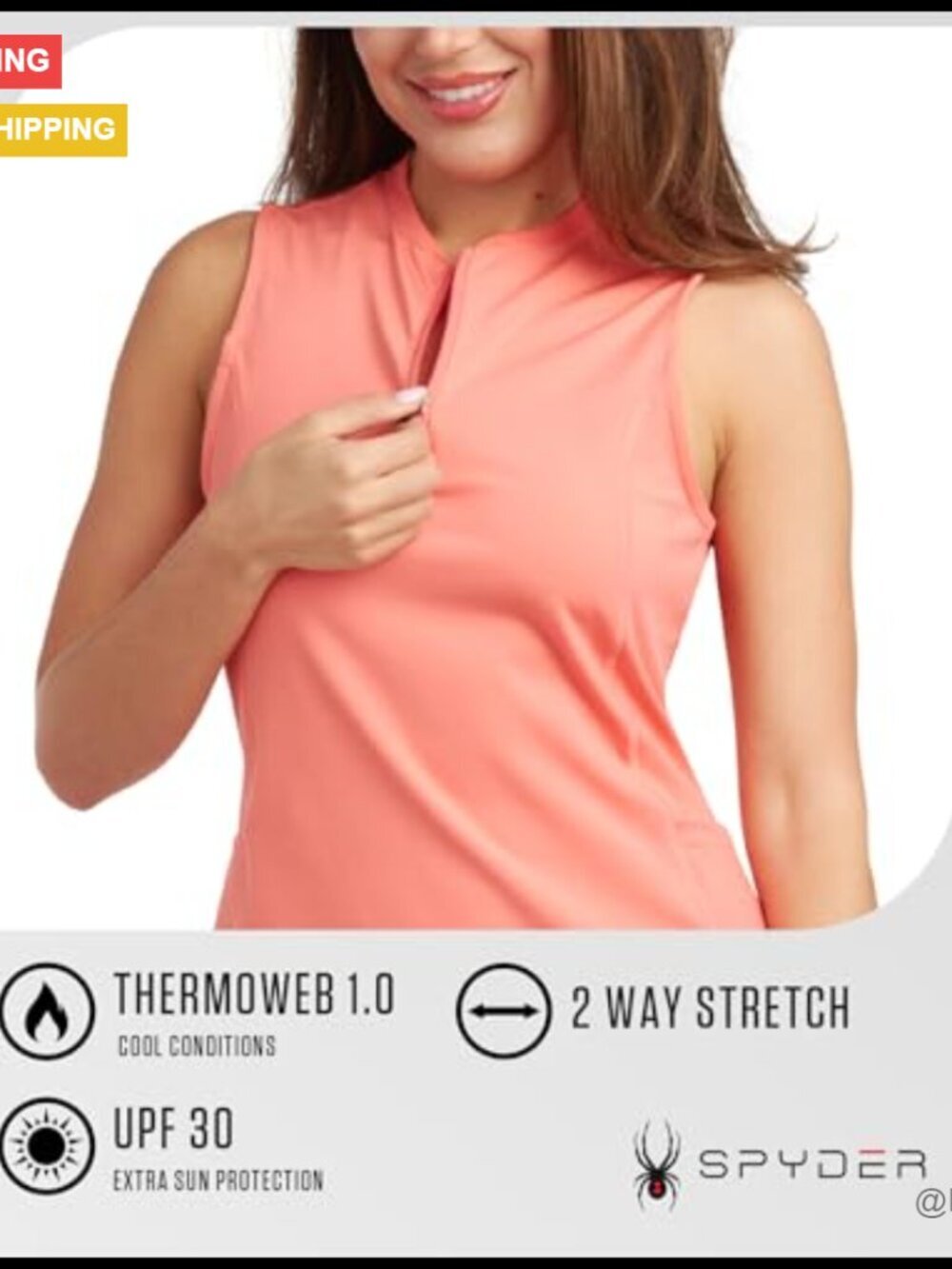 Performance Quarter Zip Sleeveless Athletic Dress - Picture 4 of 7